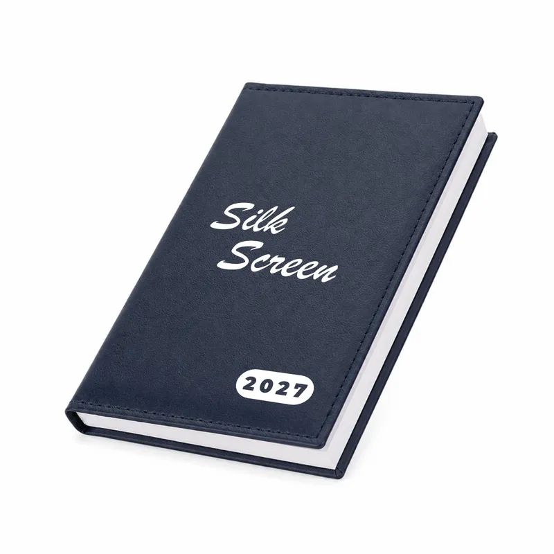 Agenda em Couro Sintético — personalização em Silk Screen