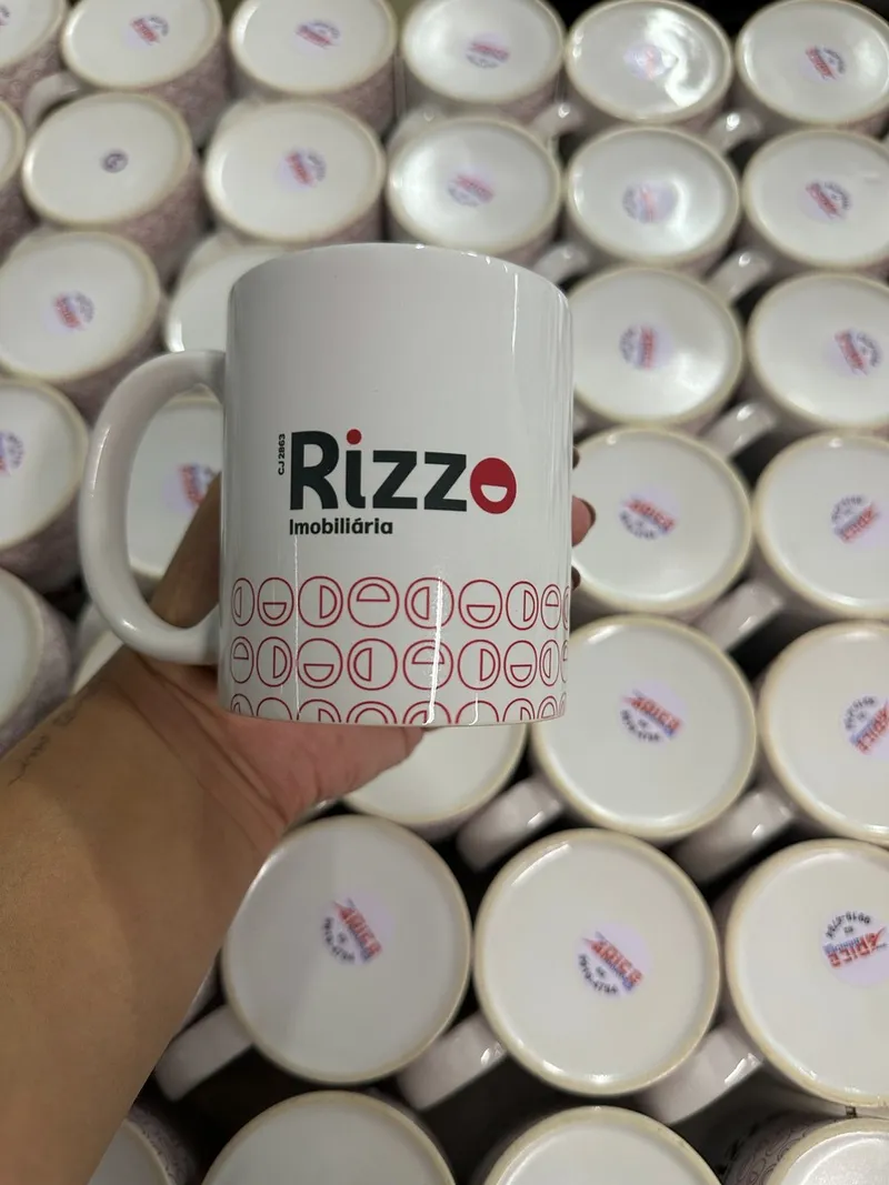 Caneca de Porcelana — Produção em Série personalizado para Rizzo Imobiliária