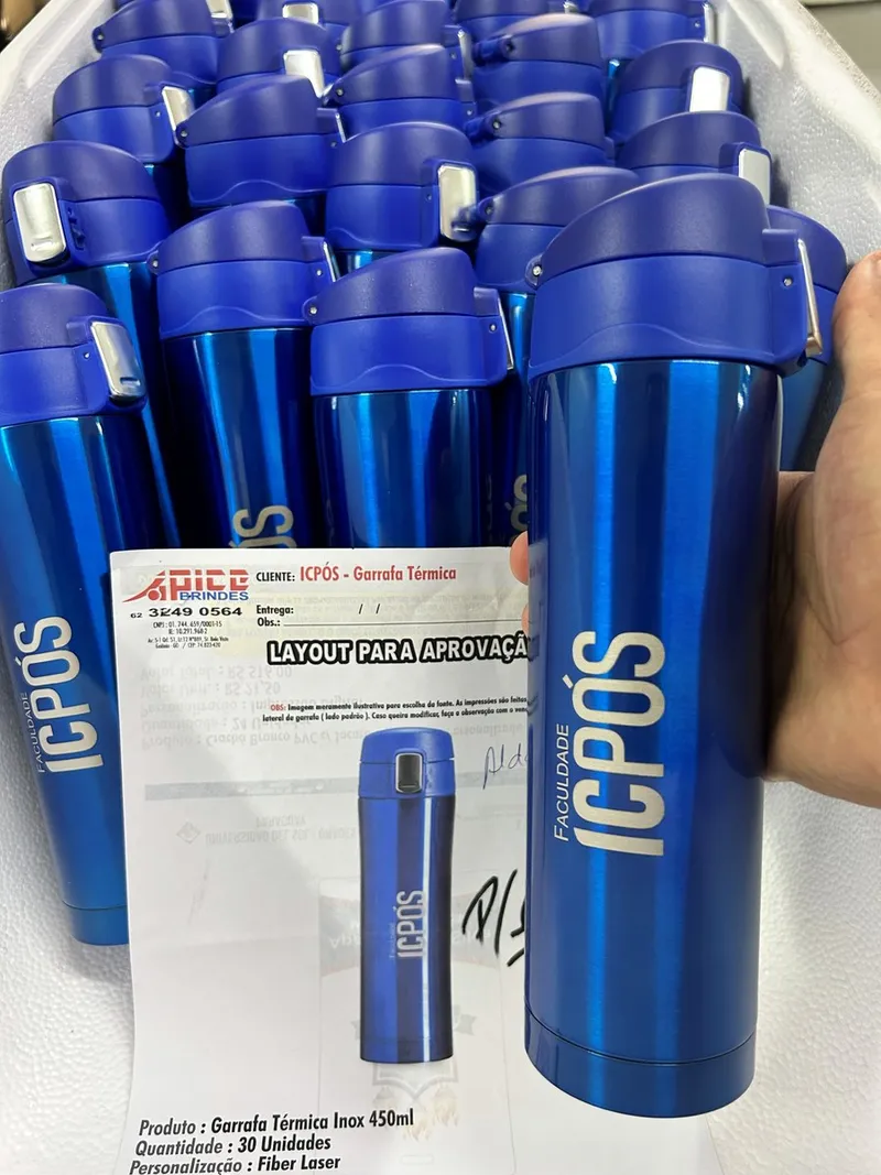 Garrafa Térmica Inox 450ml personalizado para Faculdade ICPÓS