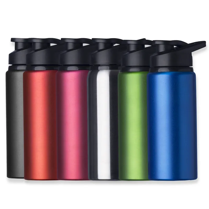 Squeeze de Alumínio 600ml — personalização em Silk Screen e gravação com Fiber Laser